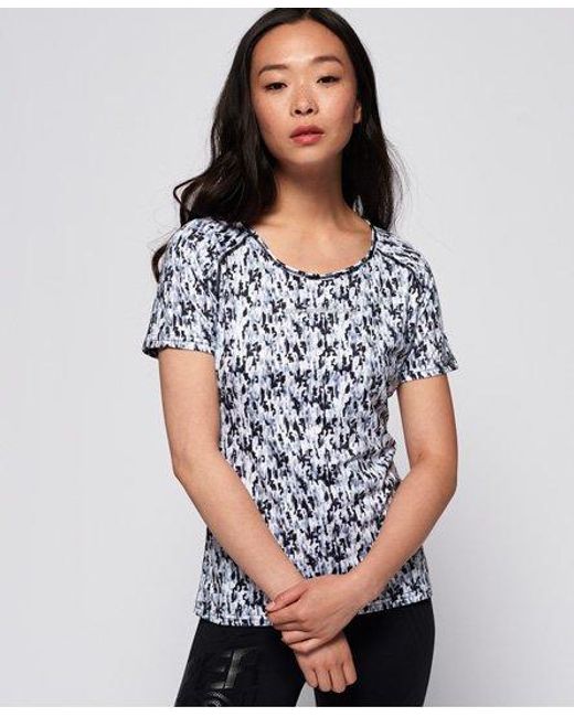 Superdry Gray Core Gym T-Shirt Abstract Blur Mono