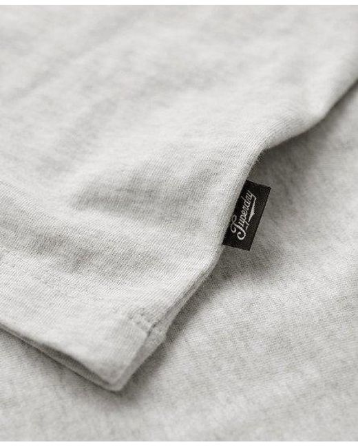 T-shirt brodé vintage logo en coton bio Superdry en coloris Gray