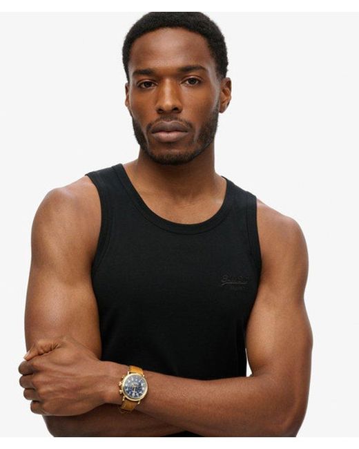 Superdry Black & Co Classic Essential Logo Vest Top for men