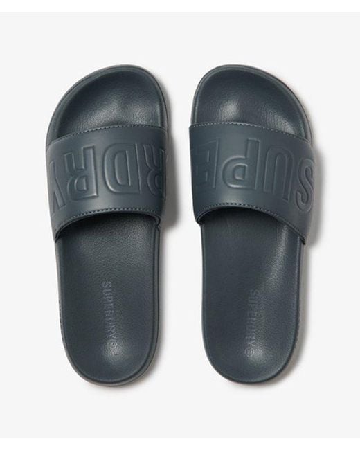Superdry Blue & Co Code Core Pool Sliders for men