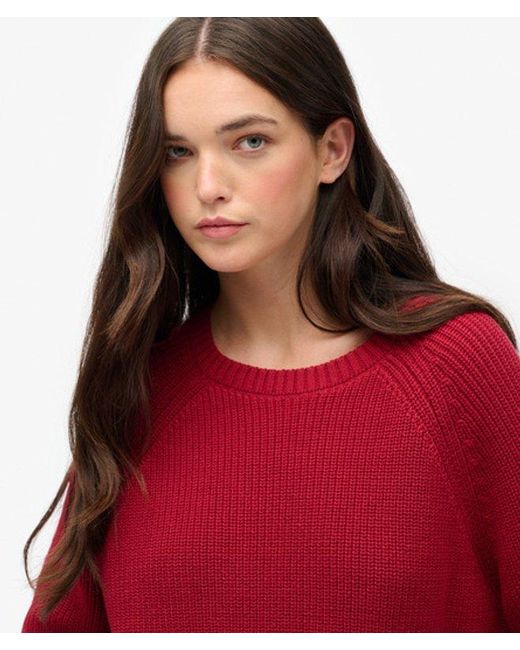 Superdry Red & Co Relaxed Ribbed Knitted Jumper