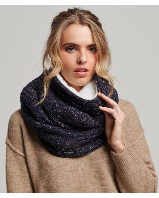 Superdry Gracie Colsjaal Met Kabelpatroon in het Blue