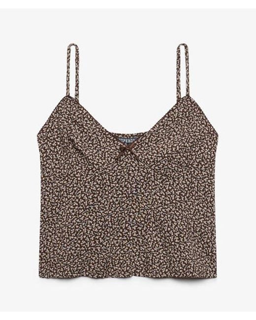 Femme Top À Bretelles Imprimé Taille Superdry en coloris Brown