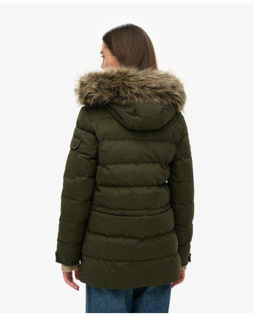 Superdry Green Microfiber Expedition Parka Jacket