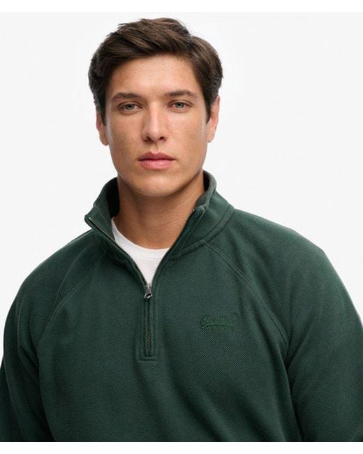 Homme Pull À Logo, Col Tunisien Et Manches Raglan Essential Taille Superdry pour homme en coloris Green