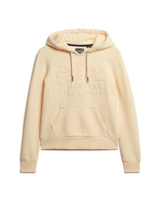 Superdry Natural & Co Embossed Vintage Logo Hoodie