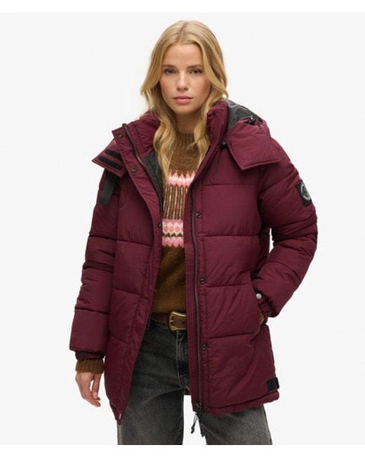 Superdry Red Expedition Cocoon Padded Coat