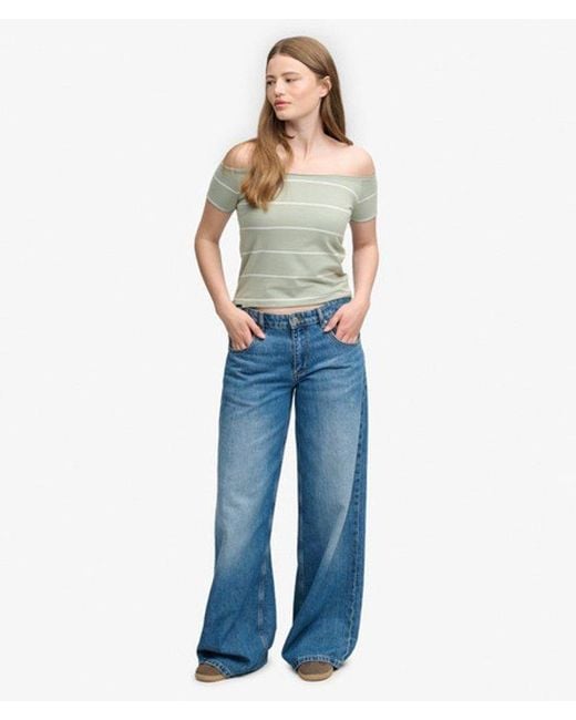 Superdry Natural & Co Bardot Short Sleeve Off Shoulder Top