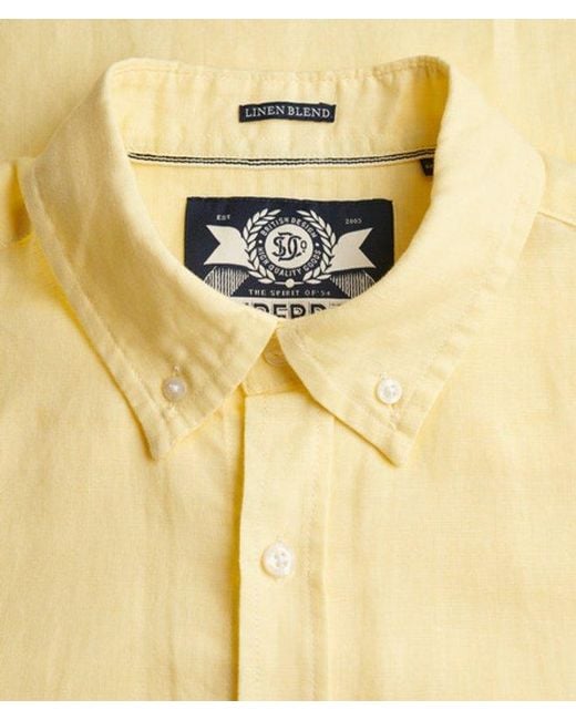 Superdry Natural Cotton Linen Short Sleeve Shirt for men
