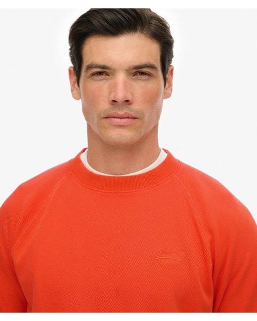 Superdry Red & Co Essential Logo Raglan Crew Sweatshirt for men