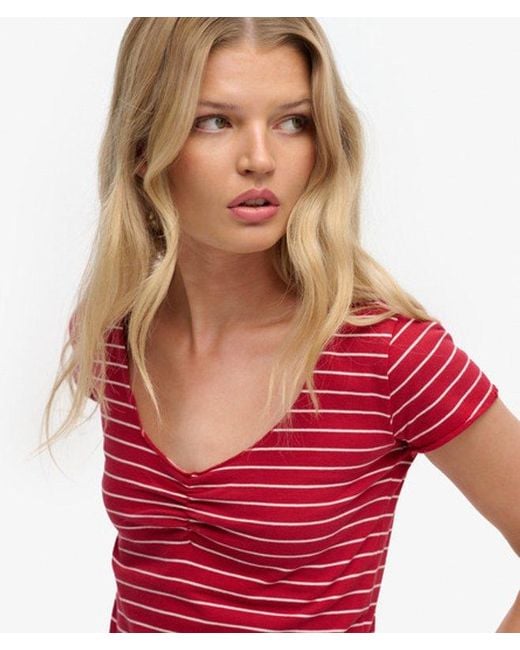 Superdry Athletic Essentials Gathered Pattern Top