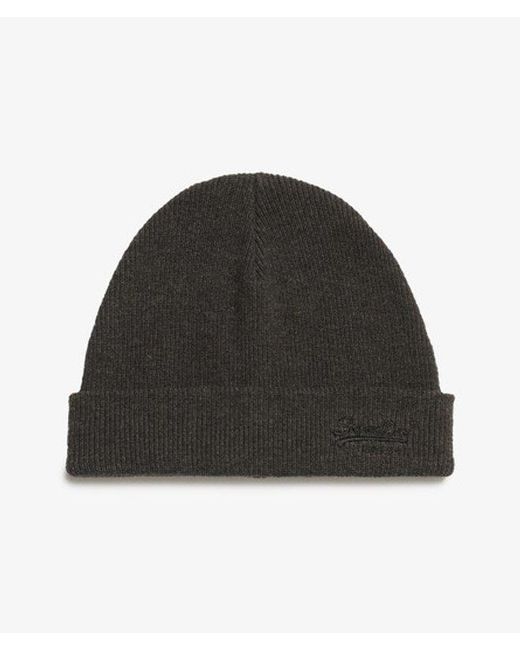 Superdry Black & Co Essential Logo Knitted Beanie Hat for men