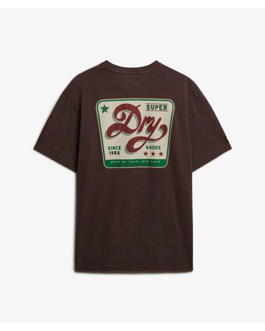 Superdry Brown & Co Tap Room Oversized T-shirt for men