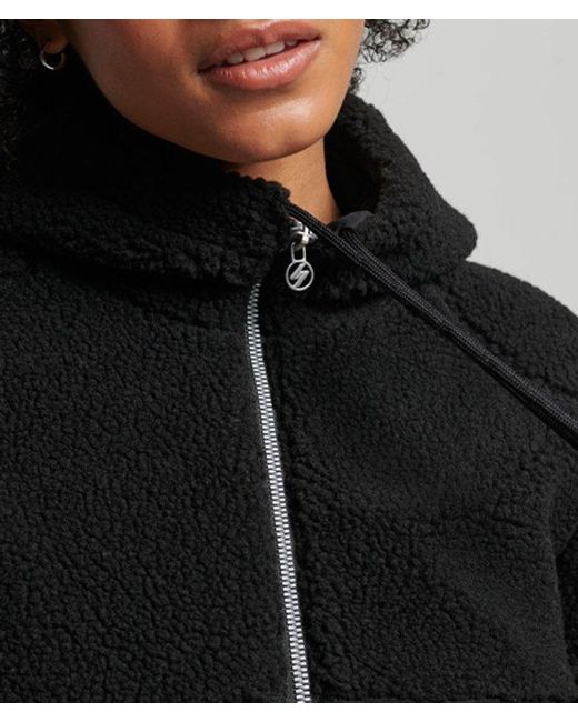 Superdry Black & Co Fully Lined Embroidered Borg Zip-through Hoodie