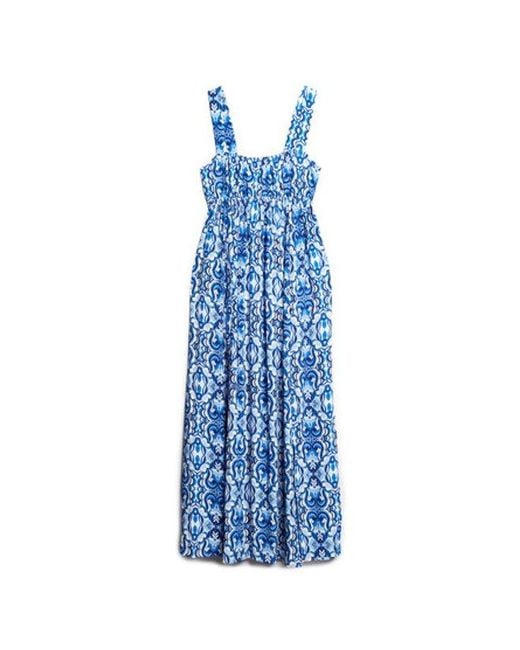 Superdry Blue & Co Tie Back Maxi Dress