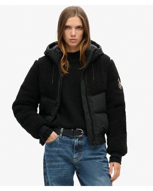 Superdry Everest Hybrid Bomberjack in het Black