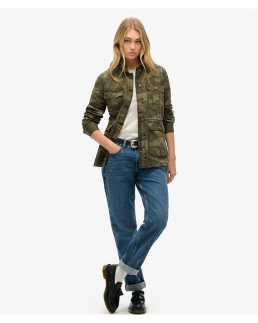 Superdry Green & Co Embroidered Military Field Jacket