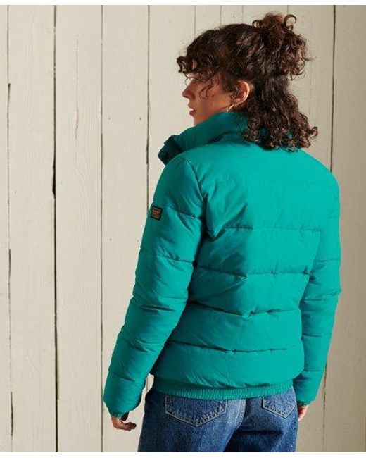 Superdry Blue Source Retro Puffer Jacket Opal