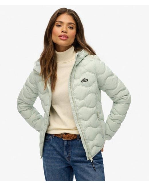Superdry & Co Natural Hooded Fuji Lite Wave Padded Jacket