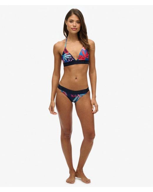 Femme Haut De Bikini Triangle À Logo Taille Superdry en coloris Red