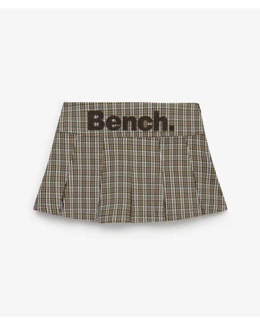 Superdry Gray Bench X & Co Bench Logo Pleated Check Mini Skirt