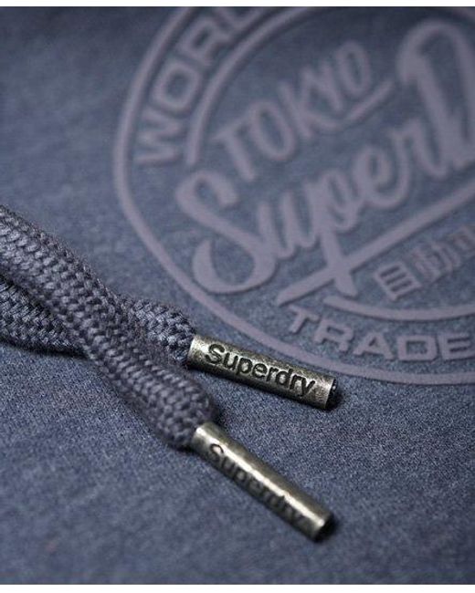 Superdry Blue Ticket Type Mono Hoodie Princedom Marl for men