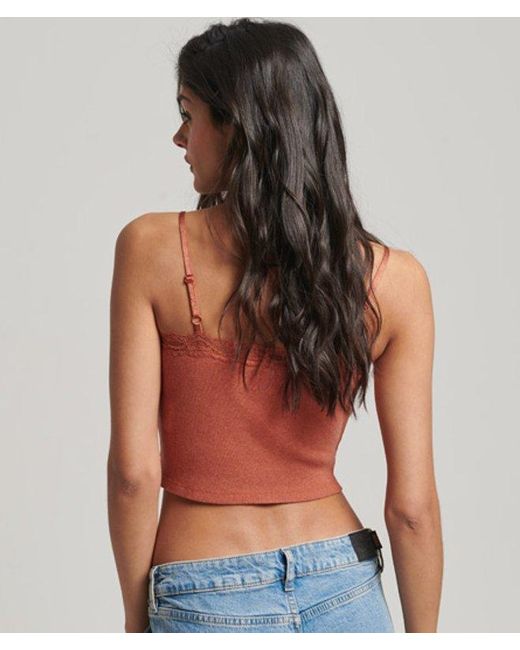Superdry Orange & Co Rib Lace Trim Cami Top