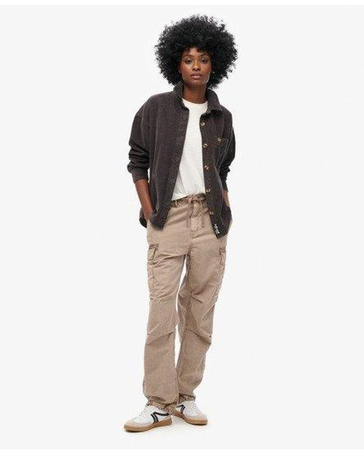 Superdry White Low Rise Parachute Cargo Pants Size: 26/32
