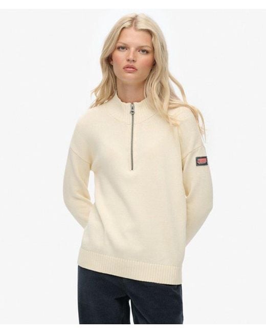 Superdry Natural & Co Slouchy Knitted Half Zip
