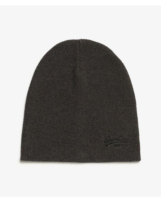 Superdry Black & Co Essential Logo Knitted Beanie Hat for men
