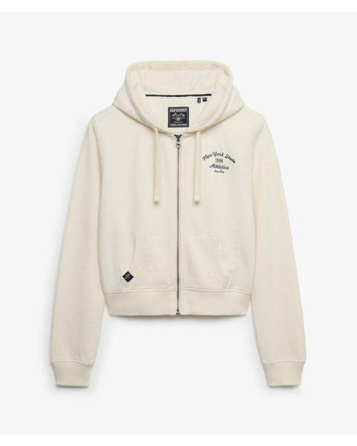 Superdry Natural & Co Athletic Essentials Cropped Zip Hoodie