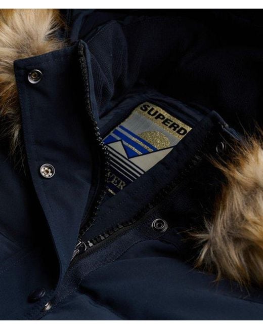 Superdry Blue Everest Hooded Bomber Jacket