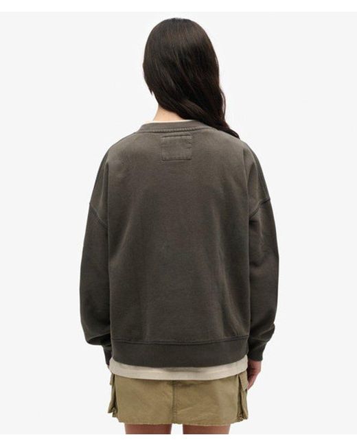 Superdry Black & Co Athletic Essentials Relaxed Crew Sweatshirt