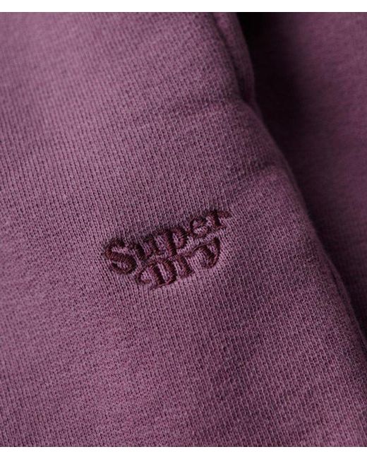 Superdry Purple Loose Fit Embroidered Vintage Wash Sweat Shorts