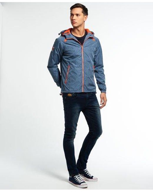 Superdry Blue Dual Zip Through Tri Colour Cagoule Marl/Jaffa for men