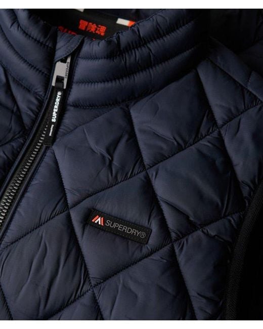 Superdry Blue Diamond Quilt Fuji Lite Gilet for men