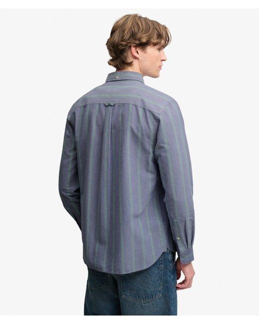 Superdry Blue & Co Preppy Oxford Long Sleeve Shirt for men