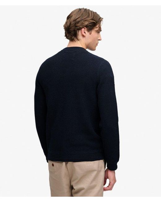 Superdry Blue & Co Texture Knit Jumper for men