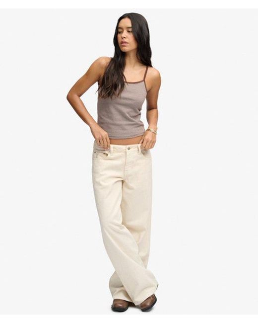 Superdry Athletic Essentials Cami Slanke Pasvorm in het Brown