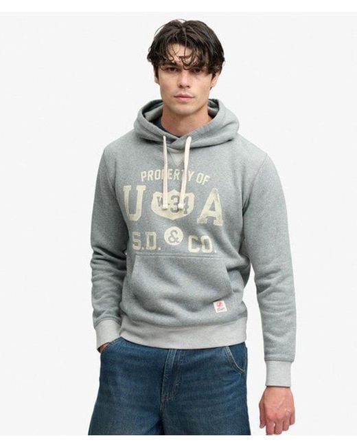 Superdry Gray & Co Athletic Essentials Hoodie for men