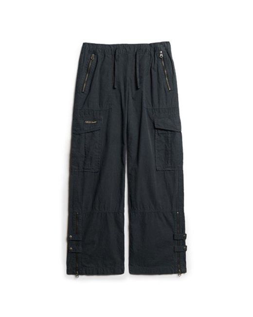 Superdry Blue & Co Low Rise Wide Leg Cargo Pants
