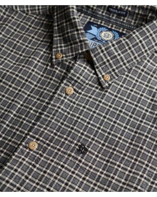 Superdry Premium Oxford Overhemd Met Ruitjes in het Gray voor heren