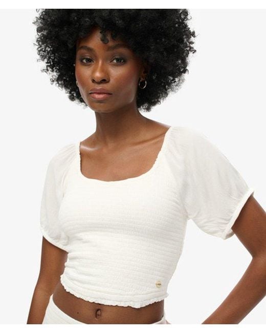Superdry White & Co Smocked Woven Top