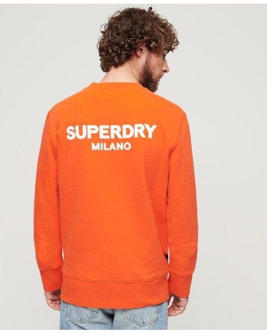 Superdry Orange Sport Loose Crew Sweatshirt for men