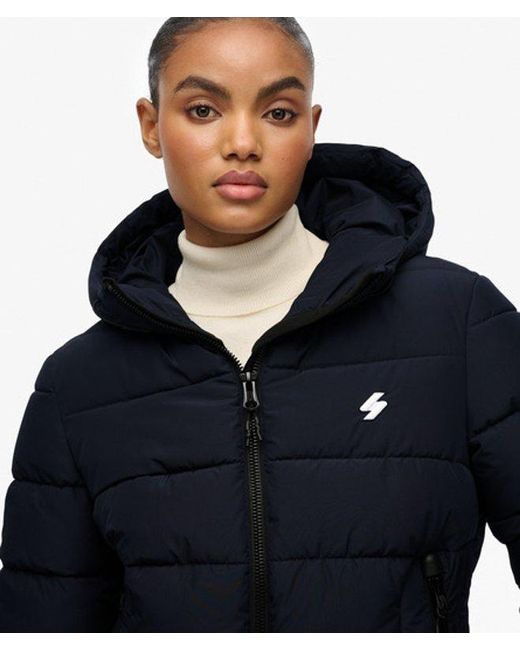 Superdry Blue & Co Hooded Spirit Sports Puffer Jacket