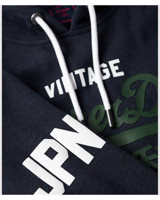 Superdry Blue & Co Organic Cotton Vintage Logo Hoodie for men
