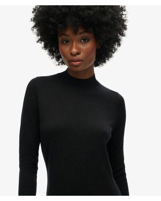 Superdry Black & Co Merino Long Sleeve Knit Dress