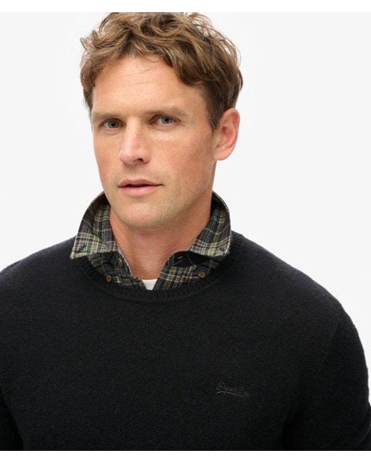 Superdry Black & Co Essential Slim Fit Crew Jumper for men