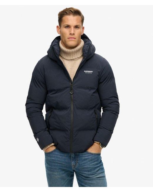 Superdry Blue & Co Hooded Boxy Puffer Jacket for men