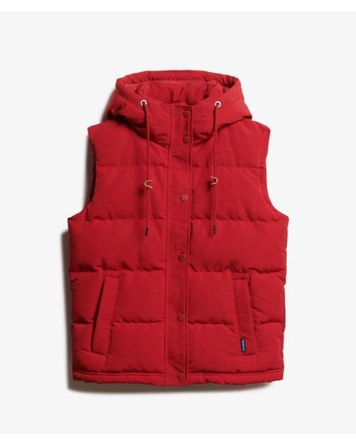 Superdry Red & Co Everest Hooded Puffer Gilet